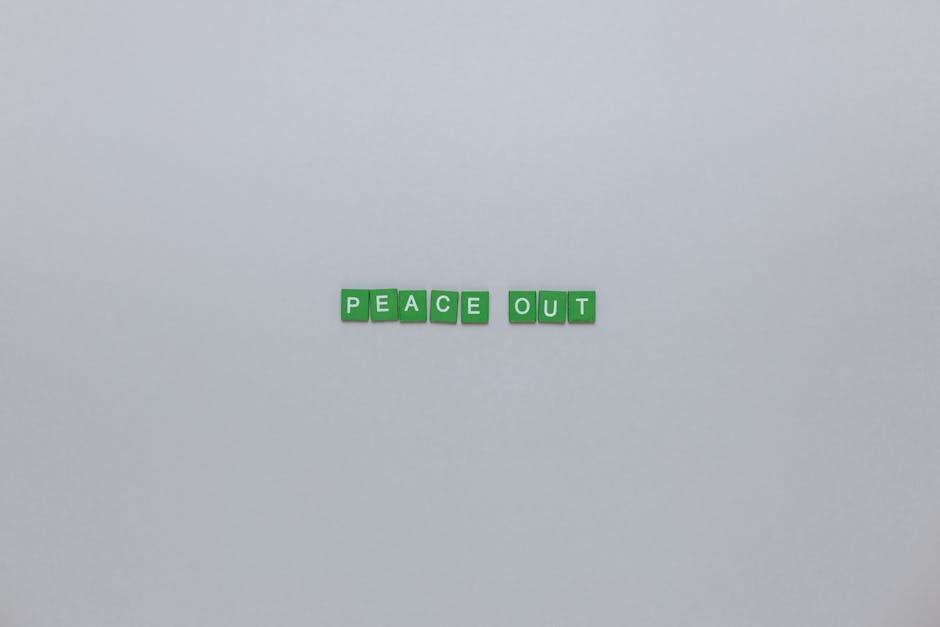 Peace out tiles representing resolution